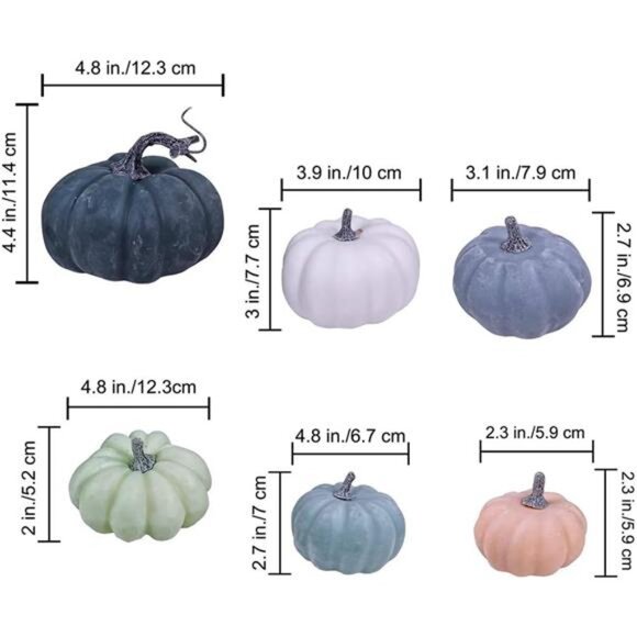 24 Pcs Bulk Assorted Rustic Harvest Artificial Pumpkins Foam Pumpkin in White - Picture 2 of 8